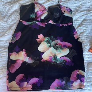 Black and floral Party dress